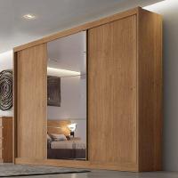 Guarda Roupa Casal Sonetto 3 Portas 6 Gavetas Cumaru 23 Com Espelho - Novo Horizonte - 7