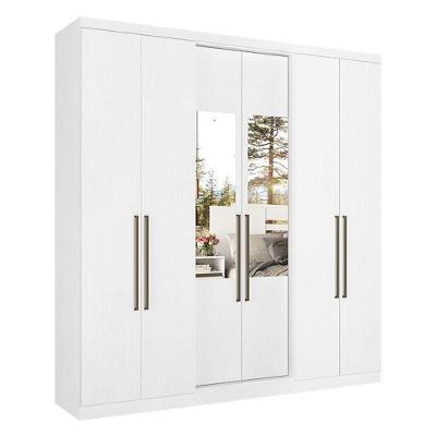 Guarda Roupa Casal Presence Glass 6 Portas Branco Acetinado - Thb