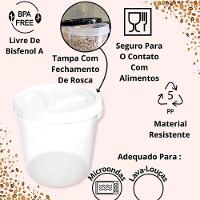 Conjunto Porta Mantimentos Kit 3 Potes Arrox Feijao Sal Graos Multiuso Tampa Veda Rosca Organizador Armario Cozinha