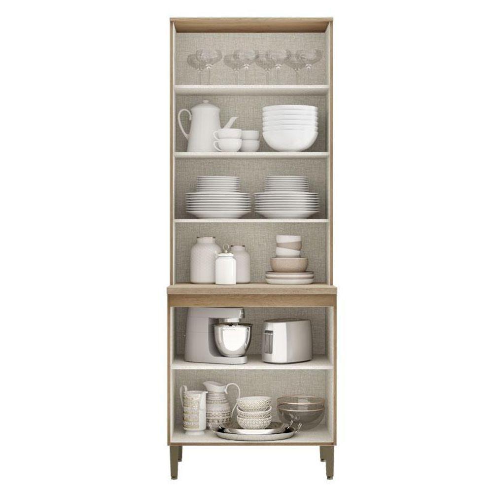 Cristaleira 80 Cm 4 Portas Vidro Finesse Capuccino Off White - Thb - 2