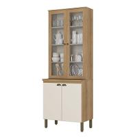Cristaleira 80 Cm 4 Portas Vidro Finesse Capuccino Off White - Thb - 1