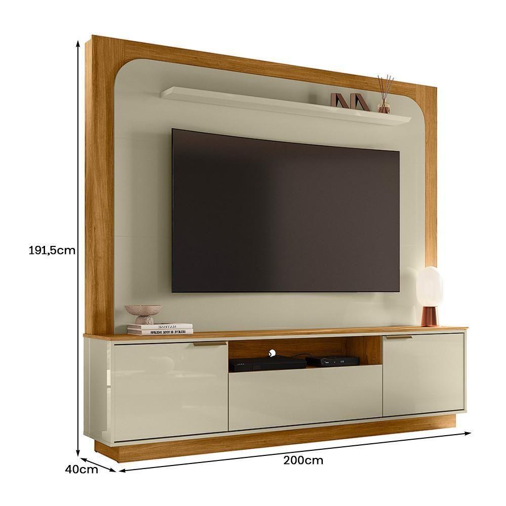 Estante Home Theater Nilo Cumaru/opala Para Tv Até 75” - Madetec Cumaru/opala - 2