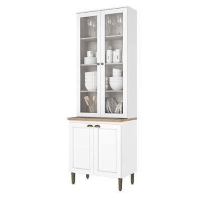 Cristaleira 80 Cm 4 Portas De Vidro Classy Branco - Thb