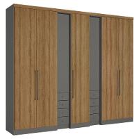 Guarda Roupa Casal Absolut Plus 7 Portas Grafite Almendra Acetinado - Thb - 1