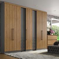 Guarda Roupa Casal Absolut Plus 7 Portas Grafite Almendra Acetinado - Thb - 4