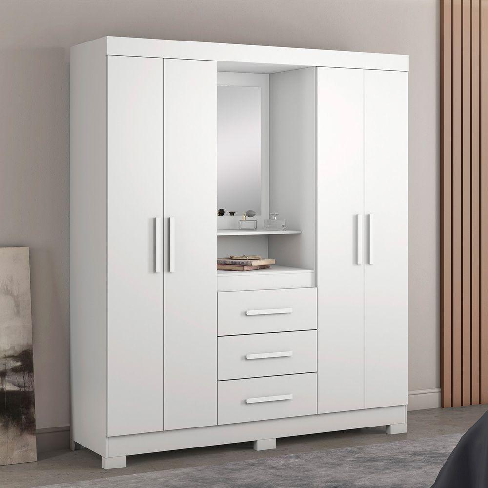 Guarda-roupa 4 Portas Huntano Branco - Moveisaqui - 2