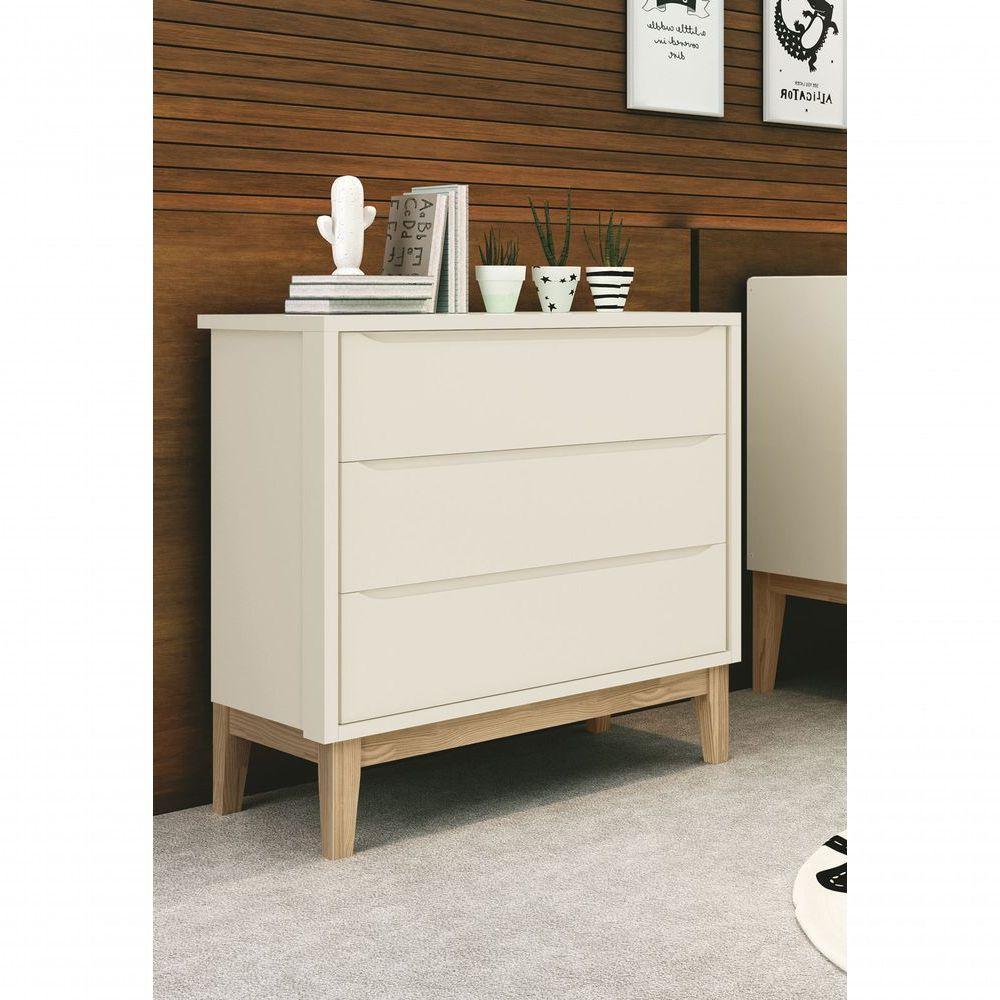 Cômoda Gaveteiro Classic New Areia Fosco Com Natural - Reller - 2