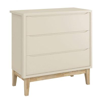 Cômoda Gaveteiro Classic New 3 Gavetas MDF Puxador Embutido Areia Fosco
