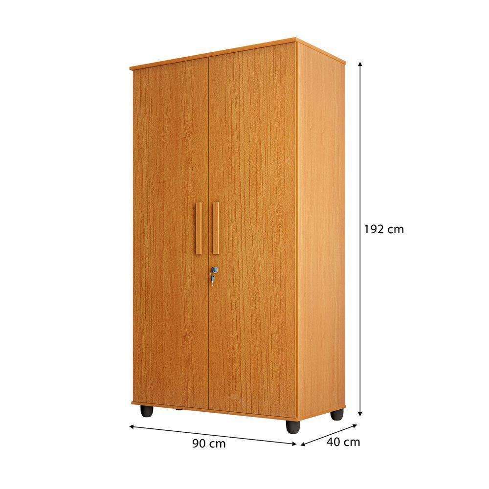 Guarda Roupa Solteiro Multiuso Sem Gaveta Reforçado Ouro Fechadura Com Chave Nature - 4