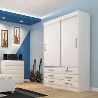 Guarda Roupa 2 Portas 6 Gavetas Chicago Tcil Móveis Branco - 1