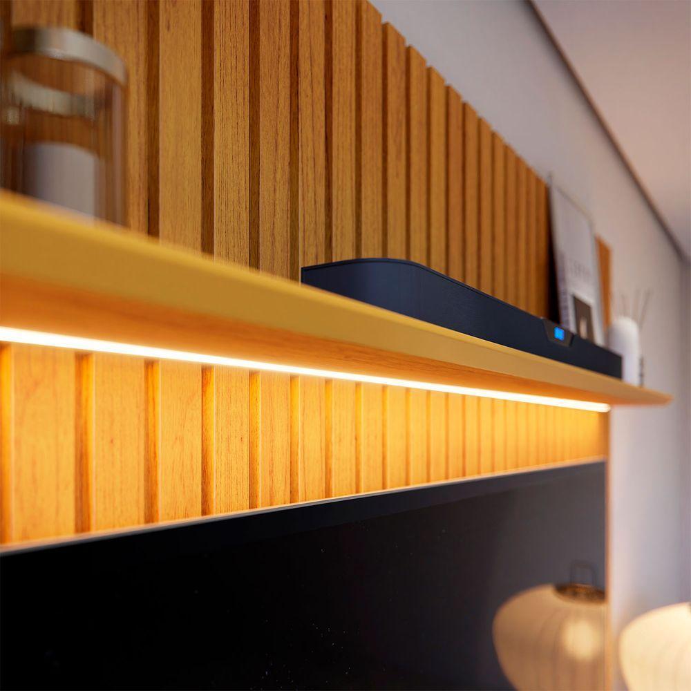 Estante Home Para Sala Tv 75 Polegadas Ripado Cleean 2.2 Naturale Com Off White - Moveisaqui - 6