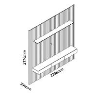 Estante Home Para Sala Tv 75 Polegadas Ripado Cleean 2.2 Naturale Com Off White - Moveisaqui - 7