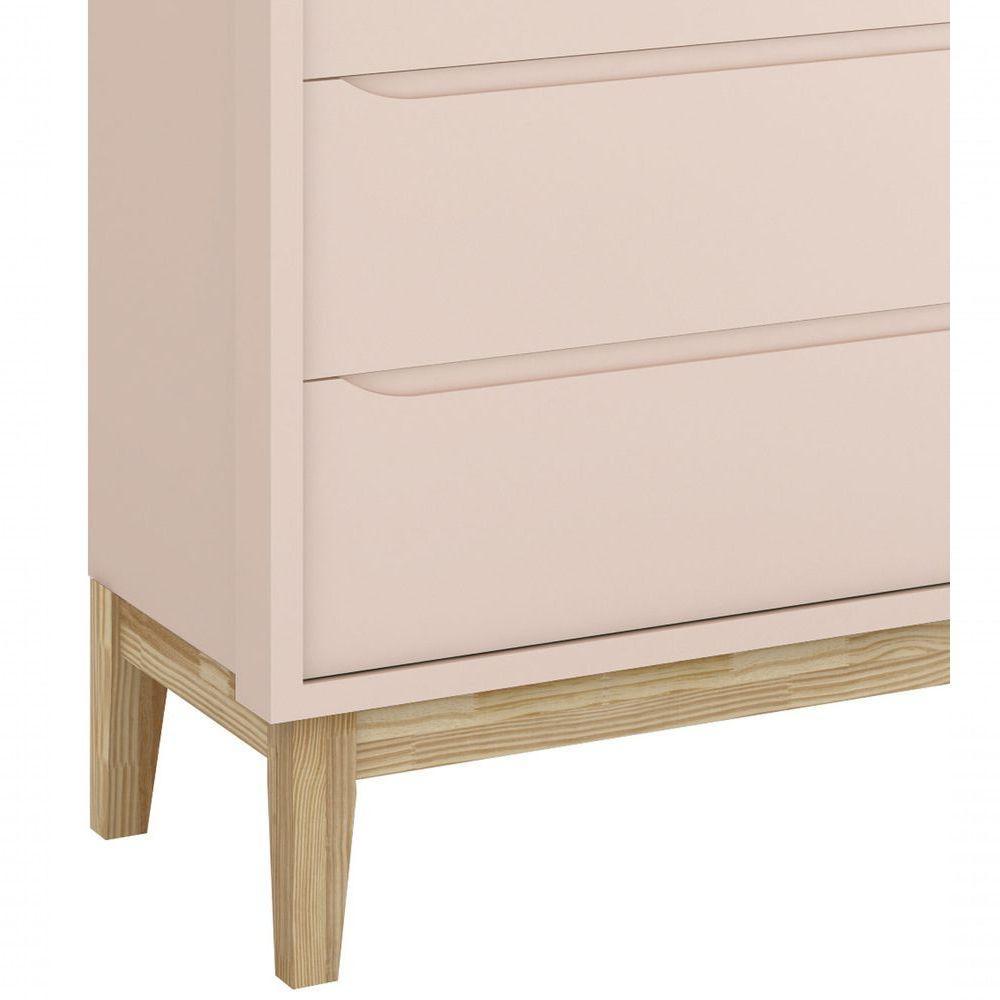 Cômoda Sapateira Classic New Rosa Fosco Com Natural - Reller - 3