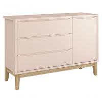 Cômoda Sapateira Classic New Rosa Fosco Com Natural - Reller - 1