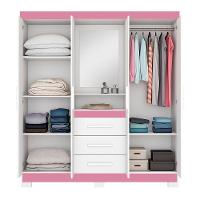 Guarda-roupa 4 Portas Huntano Rosa - Moveisaqui - 3