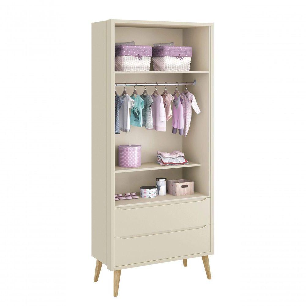 Guarda-roupa Retrô 2 Portas Théo New Areia Fosco Com Natural - Reller - 5