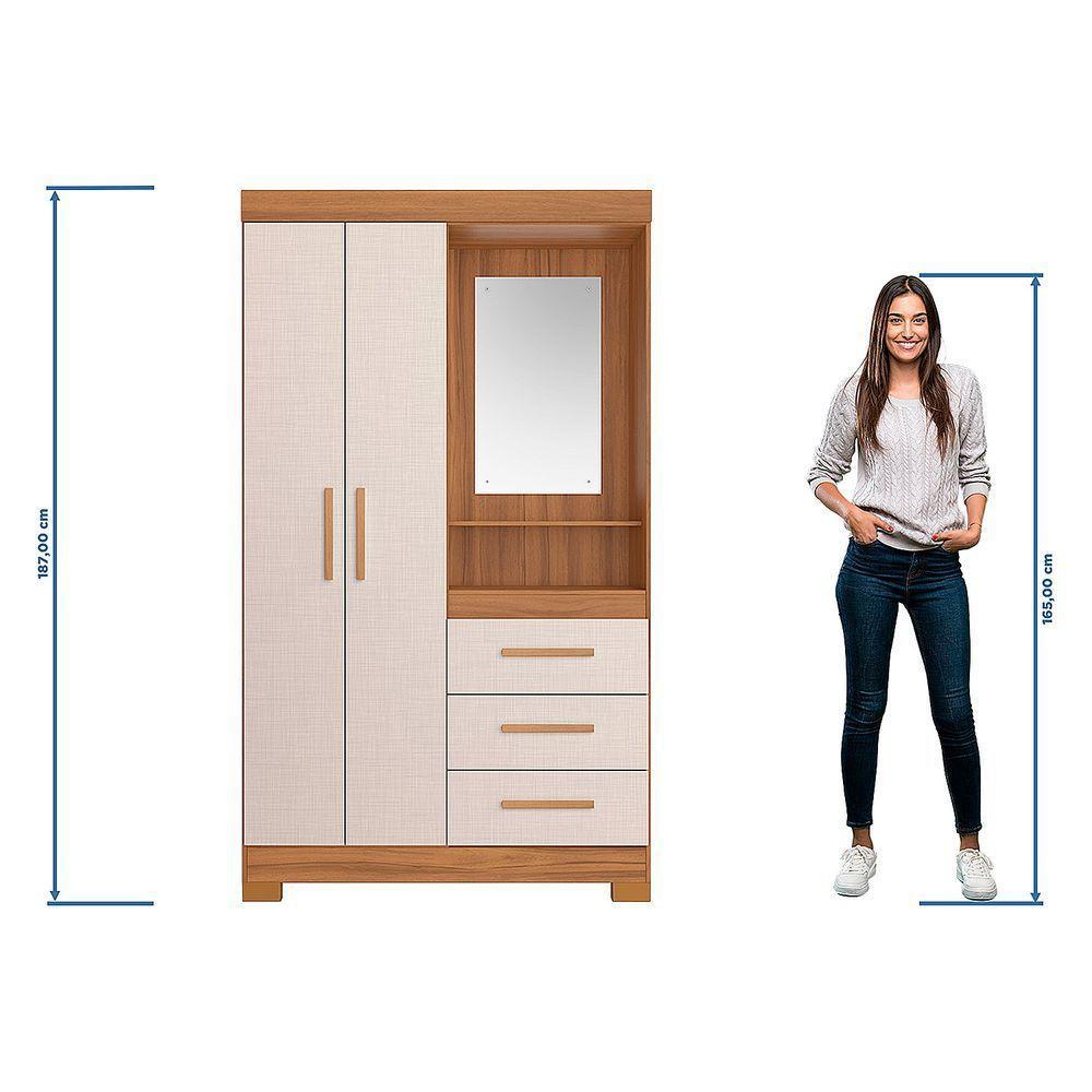 Guarda-roupa 2 Portas Nt 5170 Freijó Com Off White - Notável - 5
