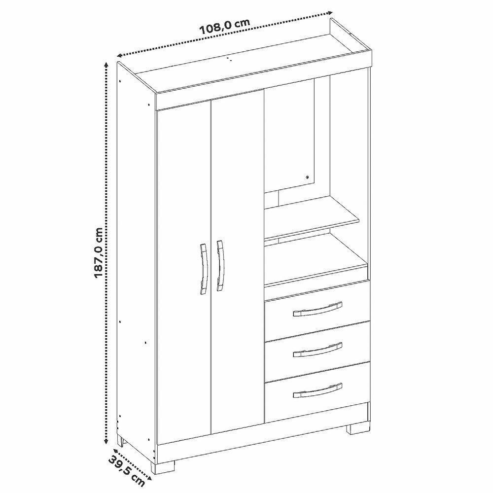 Guarda-roupa 2 Portas Nt 5170 Freijó Com Off White - Notável - 6