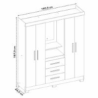 Guarda-roupa 4 Portas Nt 5015 Rosa - Notável - 7