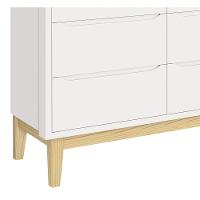 Cômoda 6 Gavetas Classic New Branco Fosco Com Natural - Moveisaqui - 3