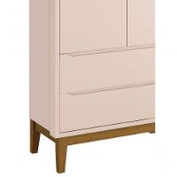 Guarda-roupa Retrô 2 Portas Classic New Rosa Fosco Com Madeira - Reller - 3