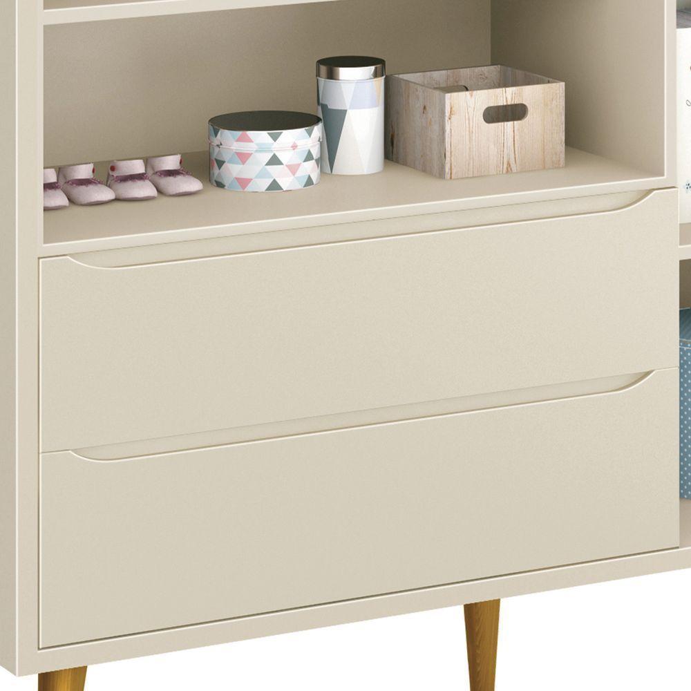 Guarda-roupa Retrô 3 Portas Théo New Areia Fosco Com Madeira - Reller - 4