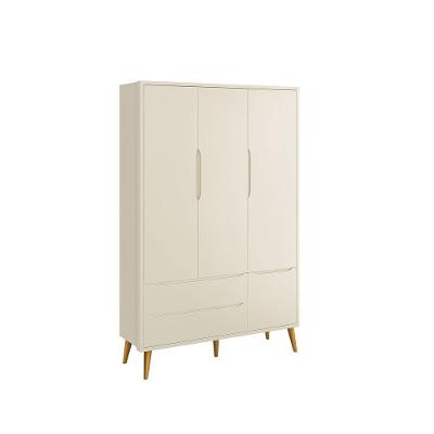 Guarda-roupa Retrô 3 Portas Théo New Areia Fosco Com Madeira - Reller