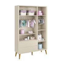 Guarda-roupa Retrô 3 Portas Théo New Areia Fosco Com Madeira - Reller - 5