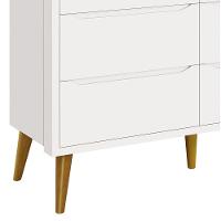 Cômoda 6 Gavetas Théo New Branco Fosco Com Madeira - Moveisaqui - 3