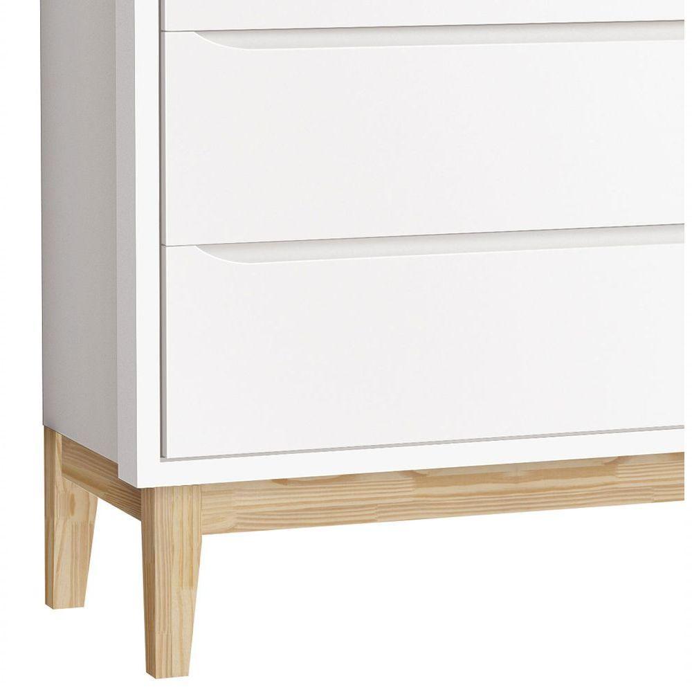 Cômoda Sapateira Classic New Branco Fosco Com Natural - Moveisaqui - 3