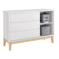 Cômoda Sapateira Classic New Branco Fosco Com Natural - Moveisaqui - 5