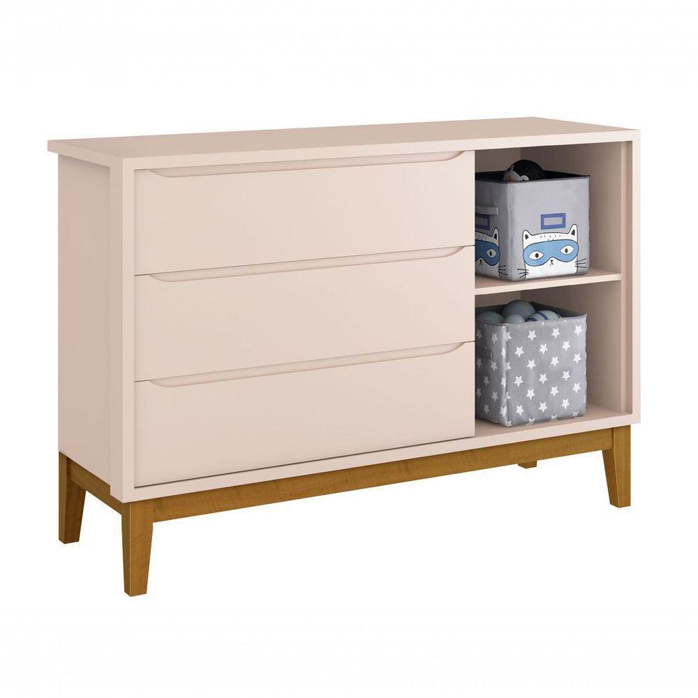 Cômoda Sapateira Classic New Rosa Fosco Com Madeira - Moveisaqui - 6