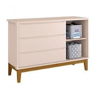 Cômoda Sapateira Classic New Rosa Fosco Com Madeira - Moveisaqui - 6