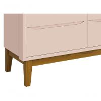 Cômoda 6 Gavetas Classic New Rosa Fosco Com Madeira - Reller