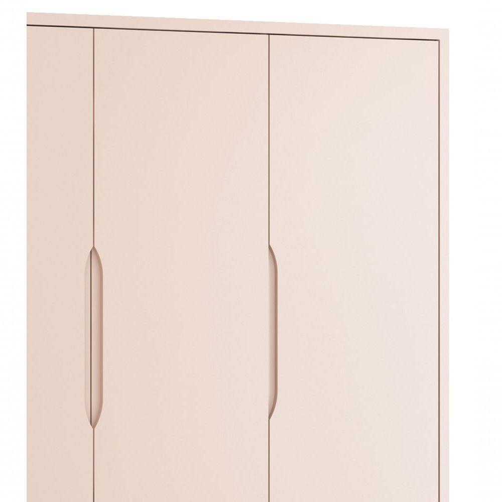 Guarda-roupa Retrô 3 Portas Classic New Rosa Fosco Com Natural - Moveisaqui - 4