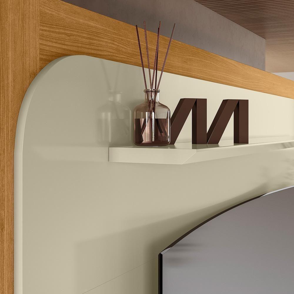 Estante Home Theater Nilo Cumaru/opala Para Tv Até 75” Com Rodízios - Madetec Cumaru/opala - 3