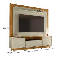 Estante Home Theater Nilo Cumaru/opala Para Tv Até 75” Com Rodízios - Madetec Cumaru/opala - 5
