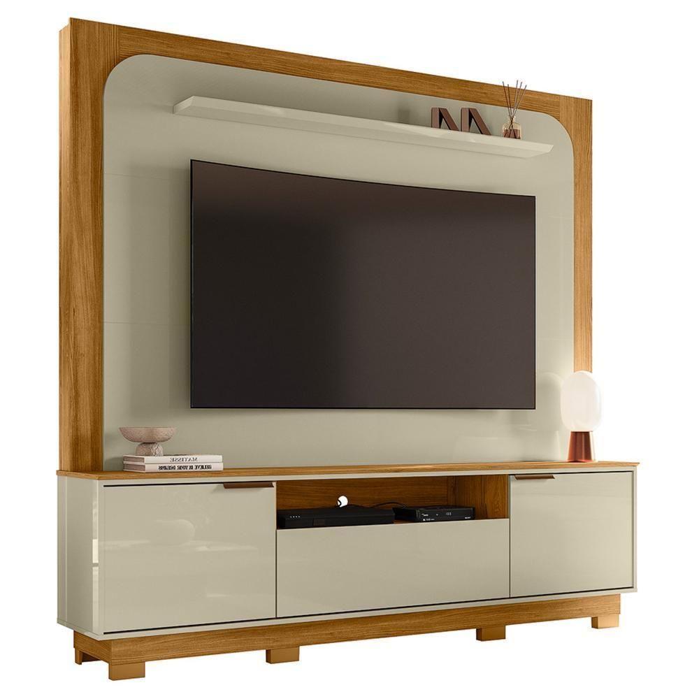 Estante Home Theater Nilo Cumaru/opala Para Tv Até 75” Com Pés - Madetec Cumaru/opala - 1