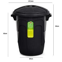 Lixeira Grande 30 Litros Cesto Lixo Coleta Seletiva Redonda 30l Com Tampa Alca Balde Organizador Roupa Multiuso Casa Com - 5