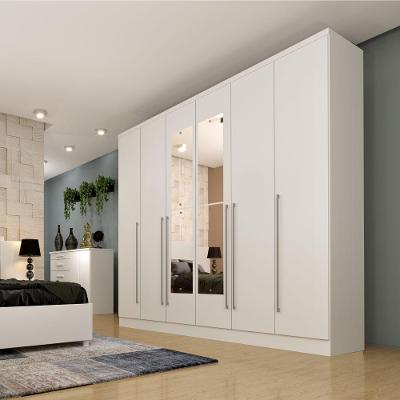 Guarda Roupa Sevilla Casal 6 Portas Com Espelho Tcil Cor:neve