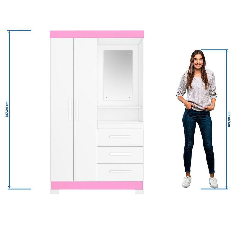Guarda-roupa 2 Portas Nt 5170 Rosa - Notável - 6