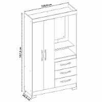 Guarda-roupa 2 Portas Nt 5170 Rosa - Notável - 8