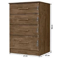 Guarda Roupa Solteiro Chile Com Cômoda Ms913 E Armário Multiuso New íris Castanho Wood - Moval - 7