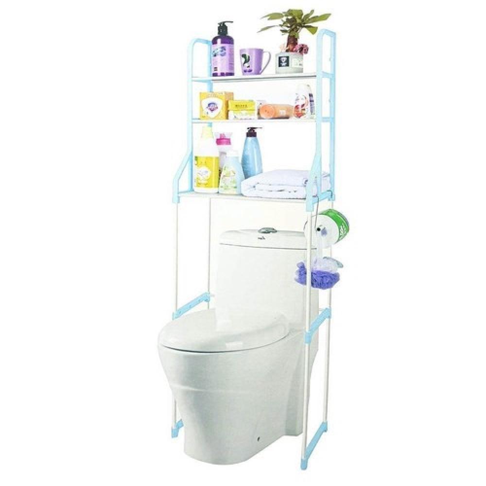 Estante Banheiro Lavanderia Organizador Vaso Sanitario Lavabo Rack 3 Prateleiras Porta Toalhas Acessorios Desmontavel Po - 3