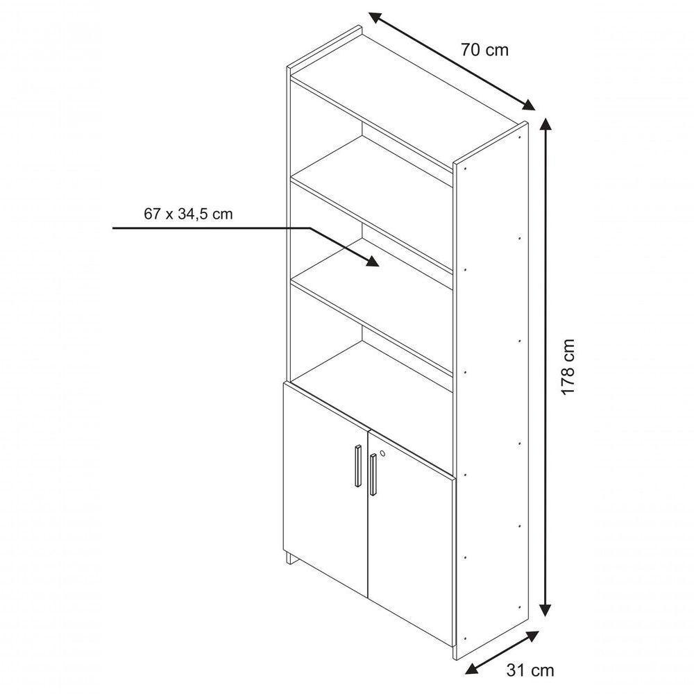 Armário Multiuso Escritório Nogal - Notável - 6