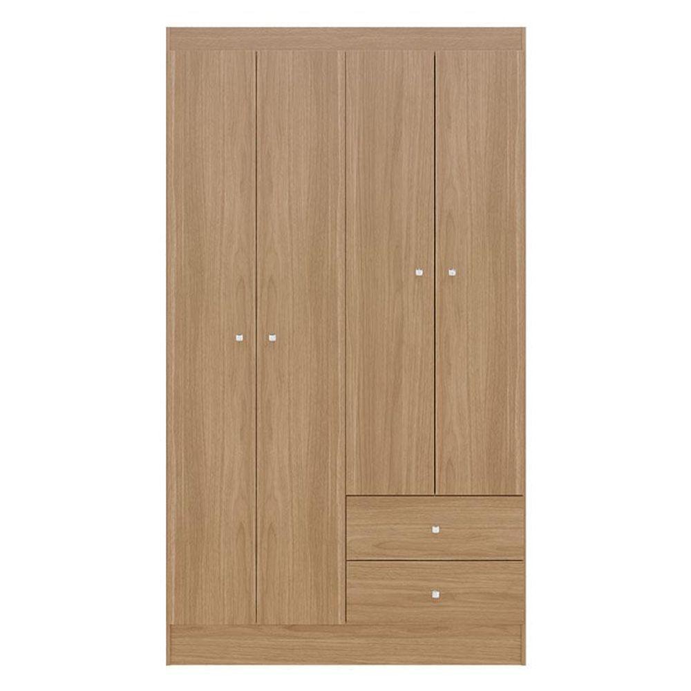 Guarda Roupa Solteiro Versa 4 Portas Com Armário Multiuso Luna Freijó Fosco - Kits Paraná - 2