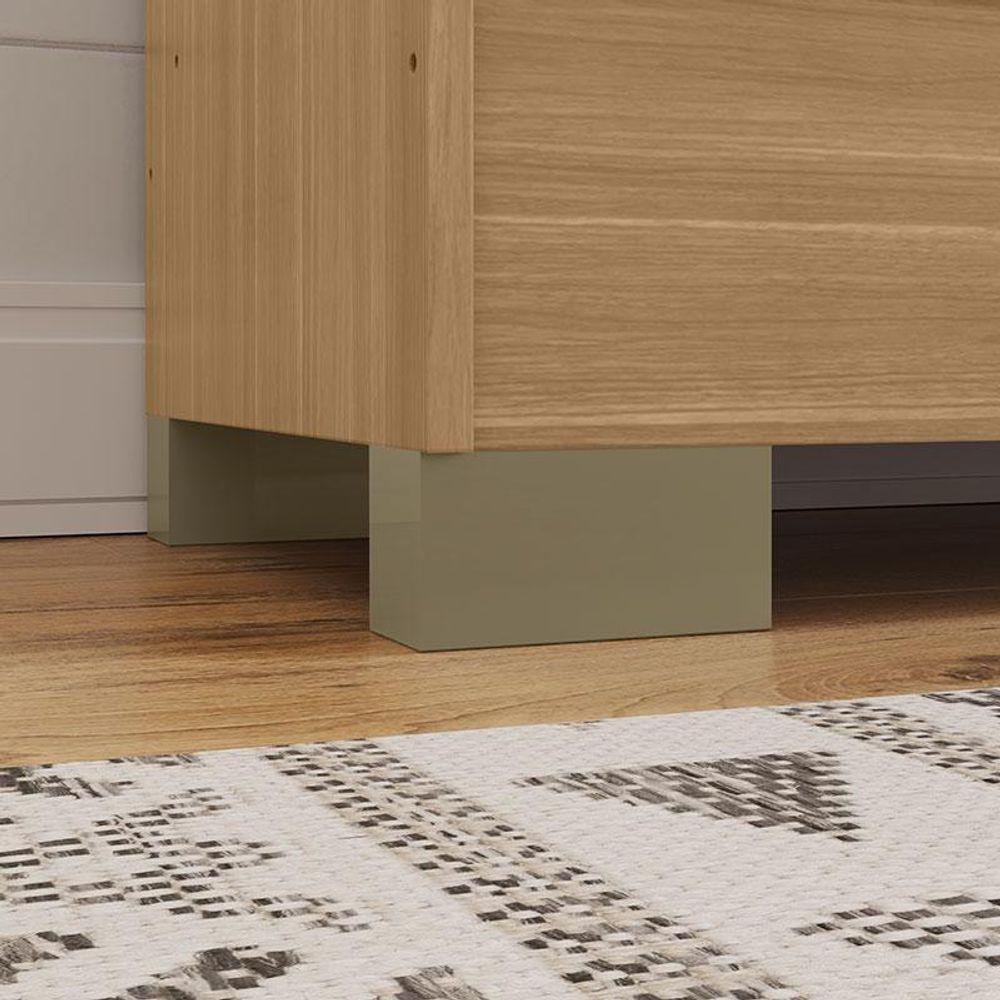 Guarda Roupa Solteiro Versa 4 Portas Com Armário Multiuso Luna Freijó Fosco - Kits Paraná - 9