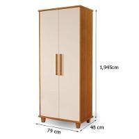 Guarda Roupa Casal Londres 4 Portas E Armário Multiuso Berlim Freijó Off White - Luapa Móveis - 7