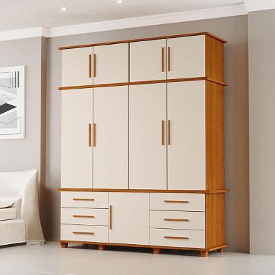 Guarda Roupa Casal Londres 4 Portas Ambiente Freijó Off White - Luapa Móveis