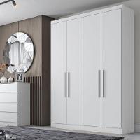 Guarda Roupa Solteiro Sevilha Com Nicho E Cômoda Seul Neve - Novo Horizonte - 8